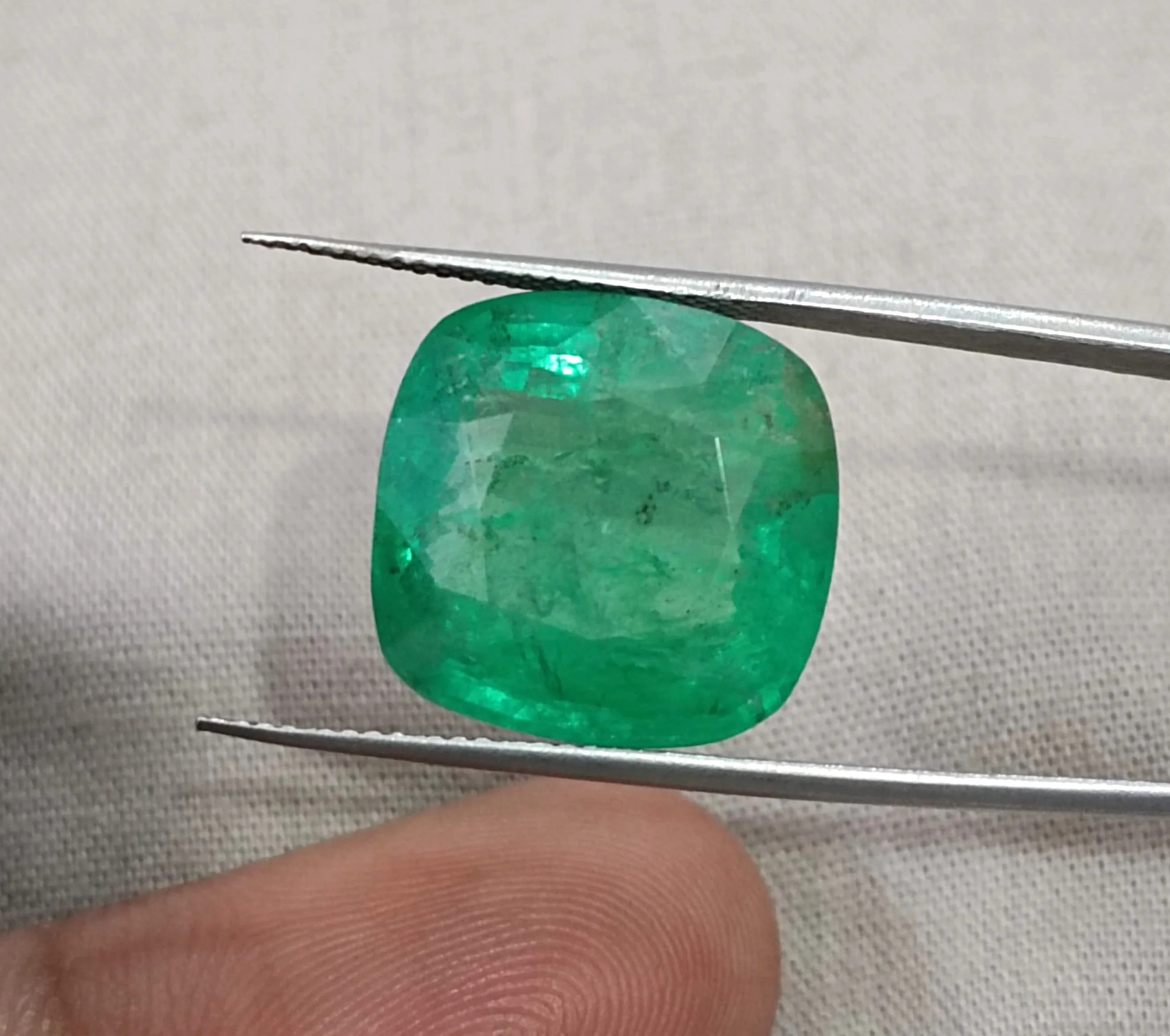 14.42ct Zambian emerald bright medium deep octagon cut natural gemstone