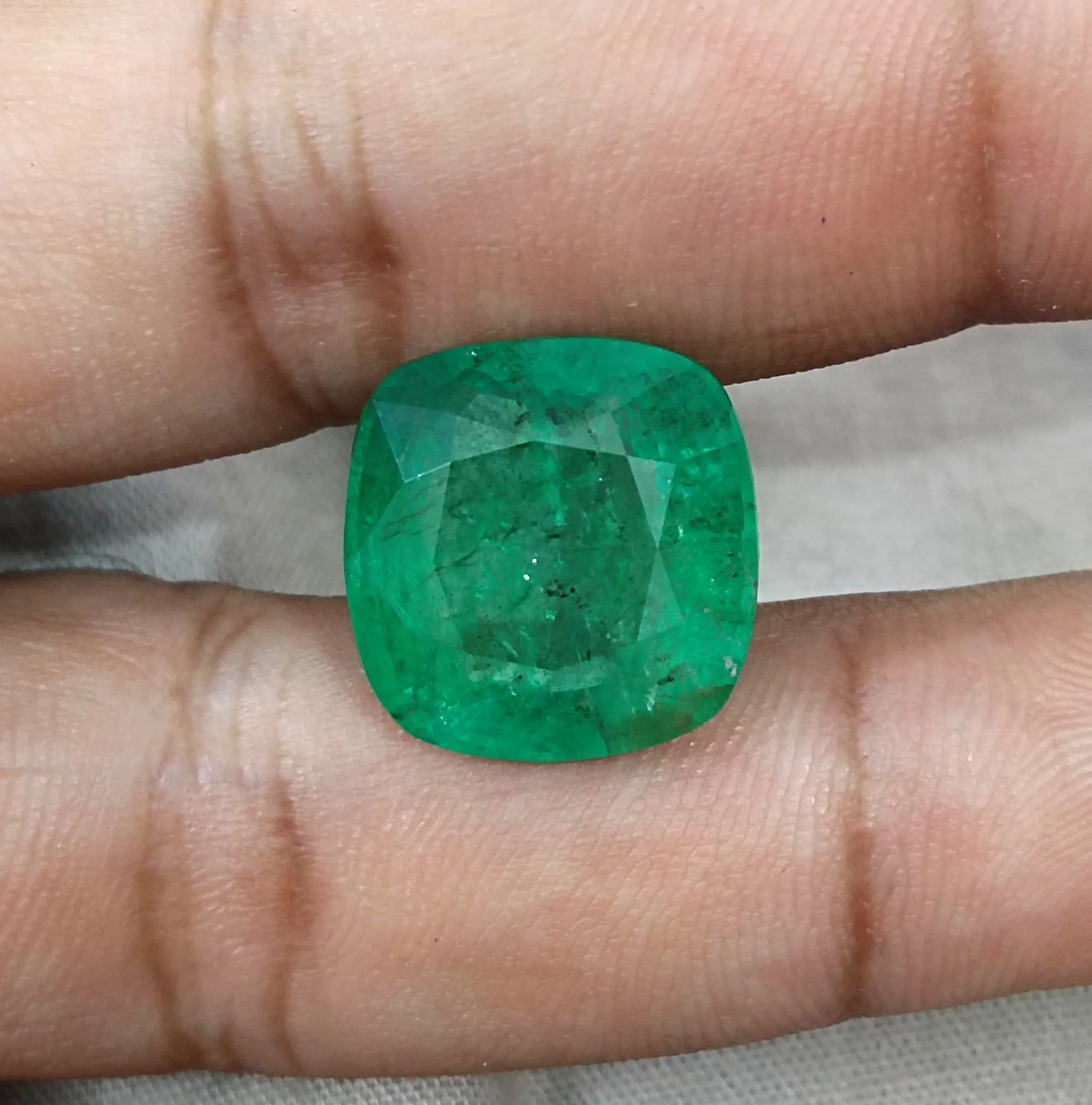 14.42ct Zambian emerald bright medium deep octagon cut natural gemstone