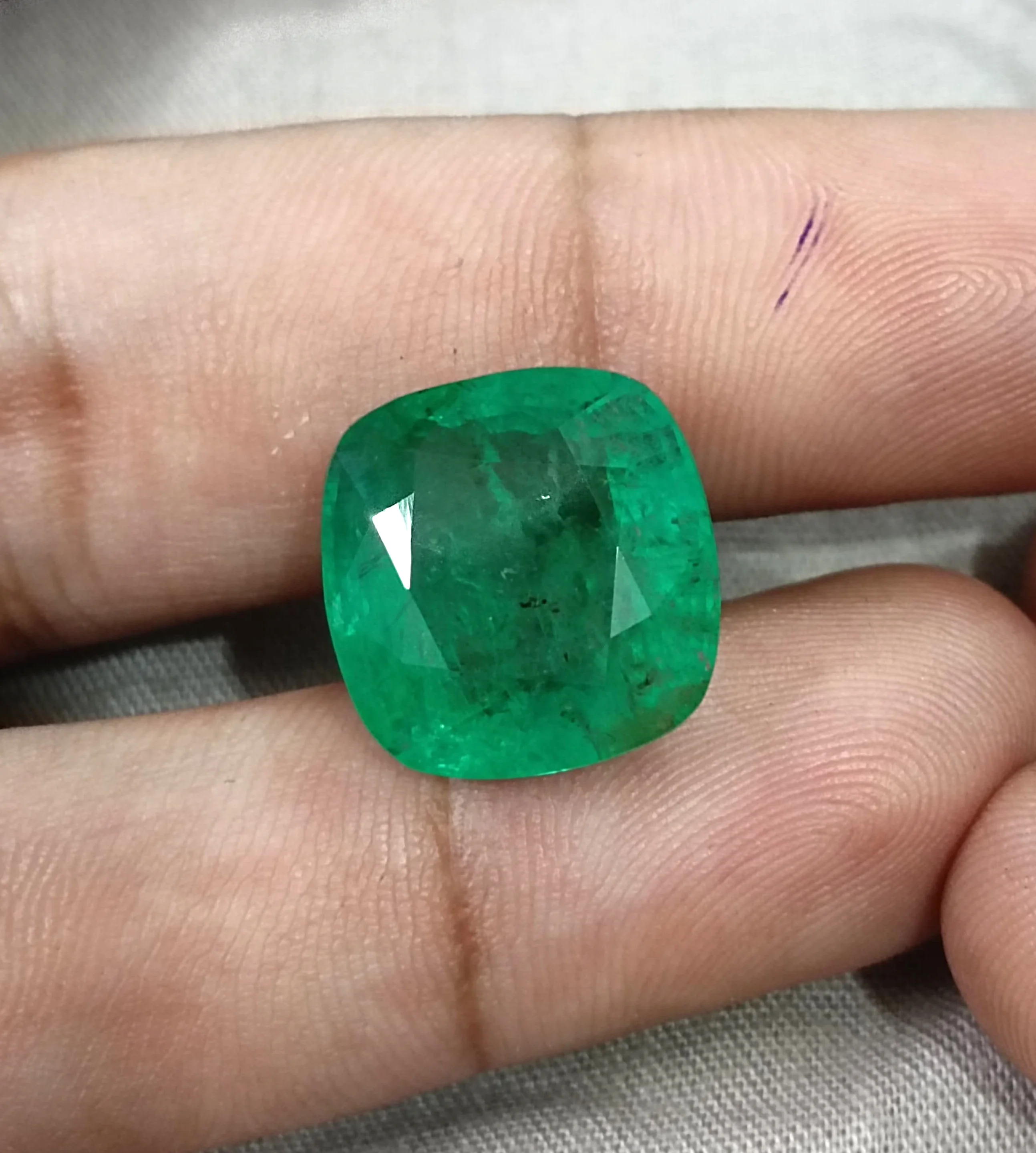 14.42ct Zambian emerald bright medium deep octagon cut natural gemstone
