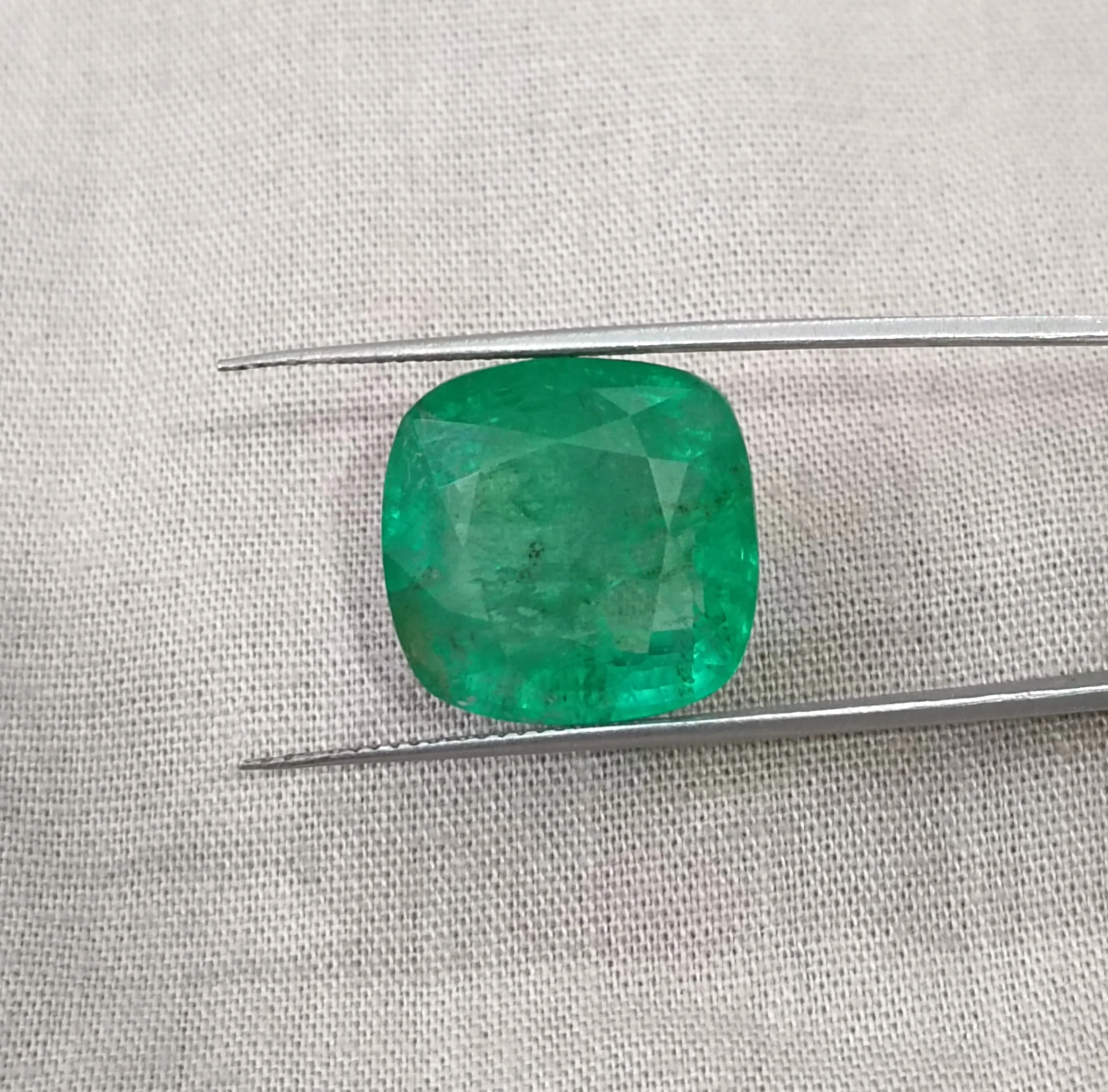 14.42ct Zambian emerald bright medium deep octagon cut natural gemstone