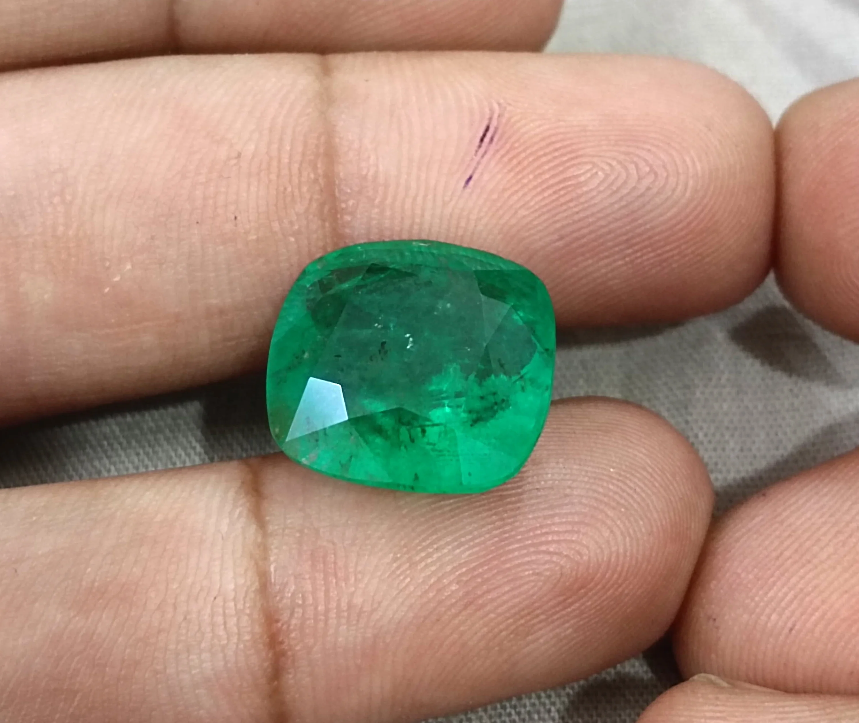 14.42ct Zambian emerald bright medium deep octagon cut natural gemstone