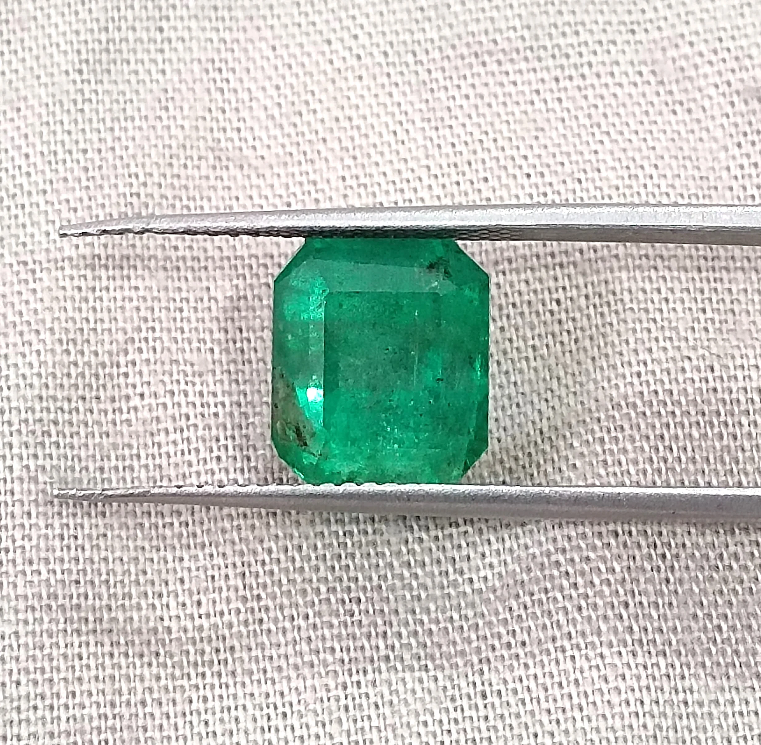 4.77ct Natural Zambian emerald medium deep mystic green octagon gemstone