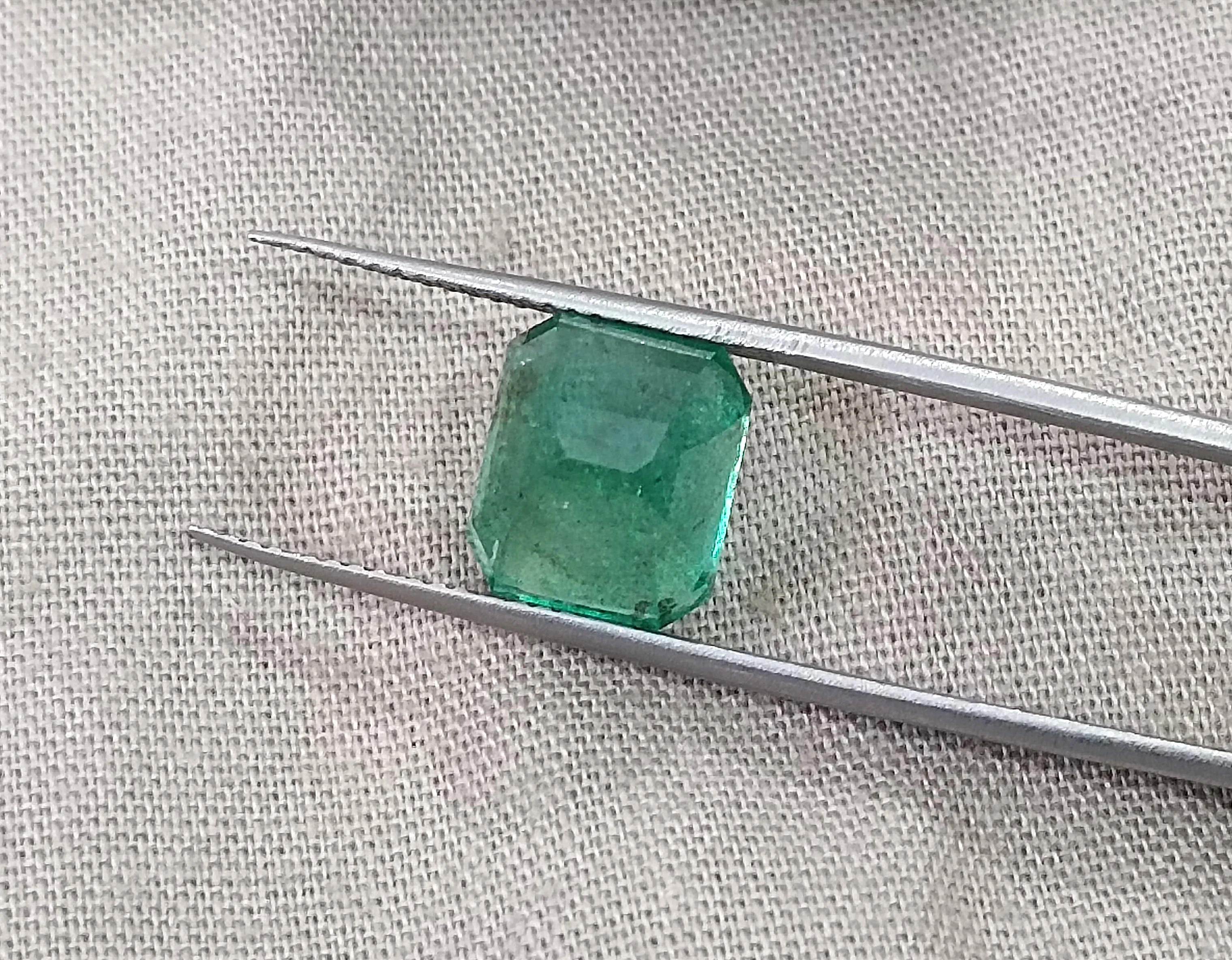 4.77ct Natural Zambian emerald medium deep mystic green octagon gemstone