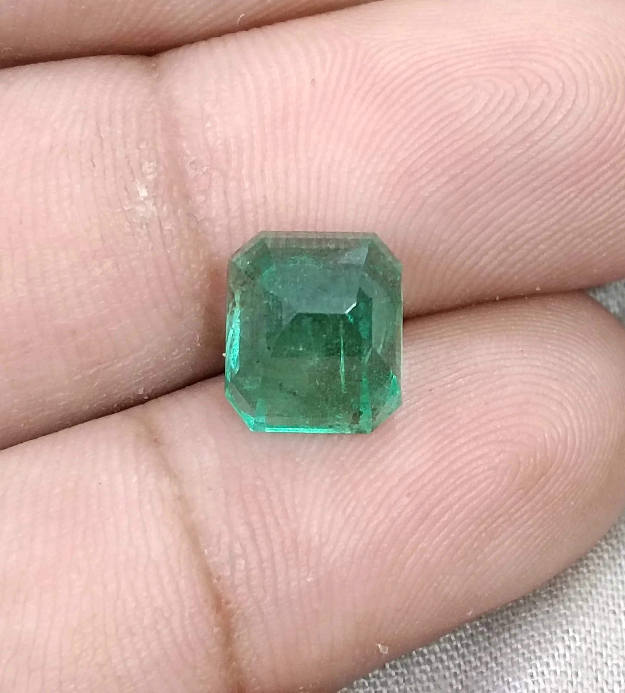 4.77ct Natural Zambian emerald medium deep mystic green octagon gemstone