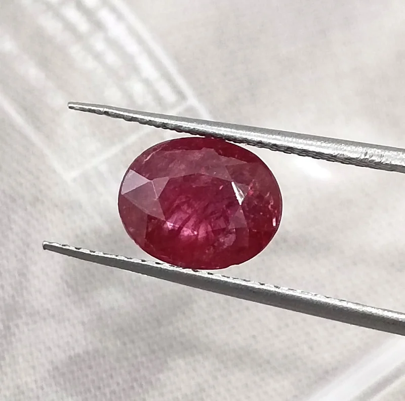 2.03ct Untreated natural ruby deep rasberry red SGL certified oval gemstone