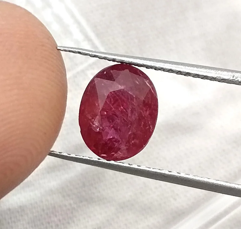 2.03ct Untreated natural ruby deep rasberry red SGL certified oval gemstone
