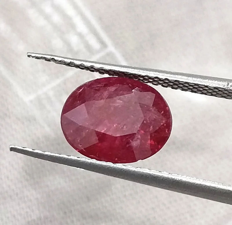 2.03ct Untreated natural ruby deep rasberry red SGL certified oval gemstone