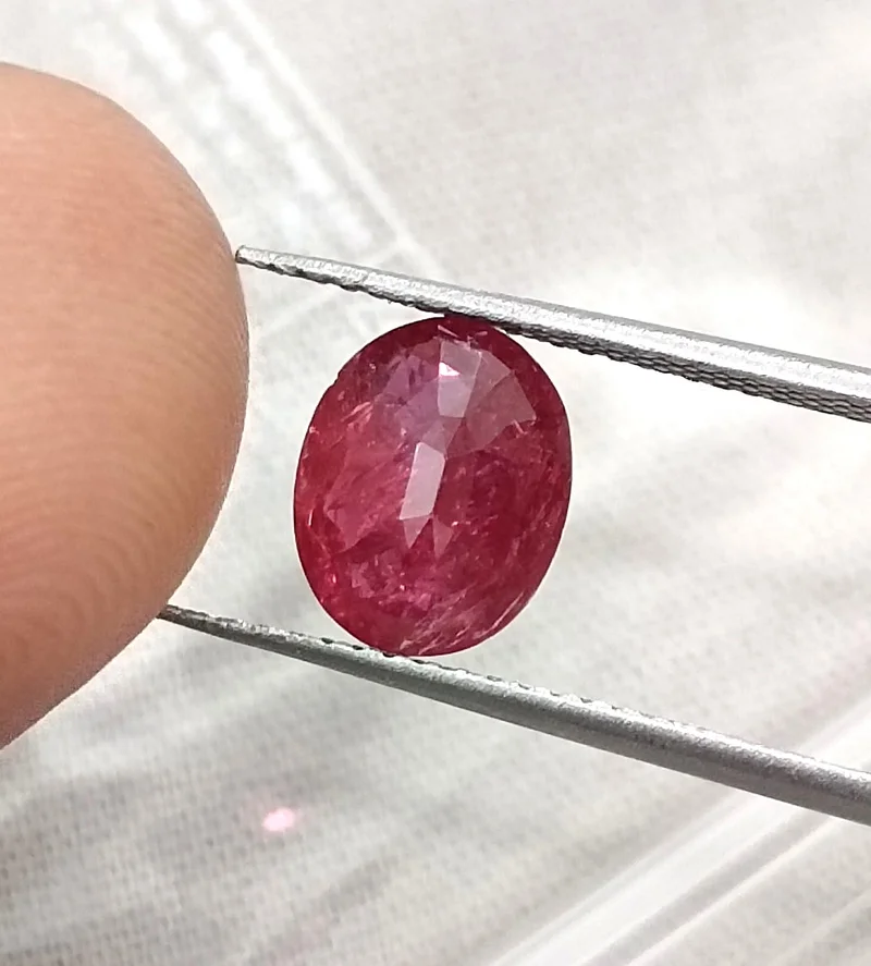 2.03ct Untreated natural ruby deep rasberry red SGL certified oval gemstone