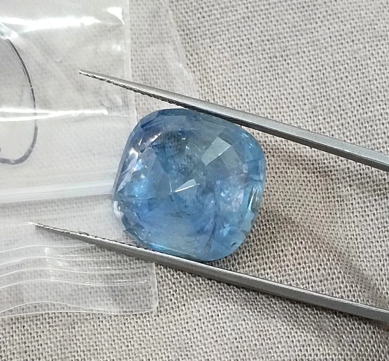 17.96ct Unheated Burmese blue sapphire natural certified cushion cut