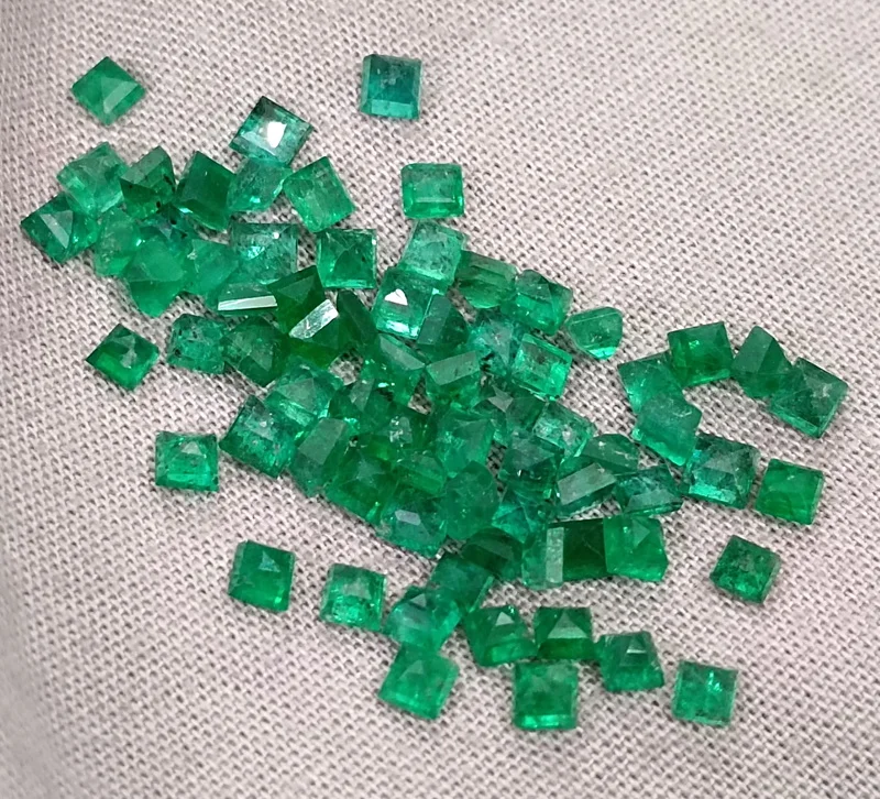 9.56ct Natural Panjshir emerald lot vivid deep green princess mm size gems