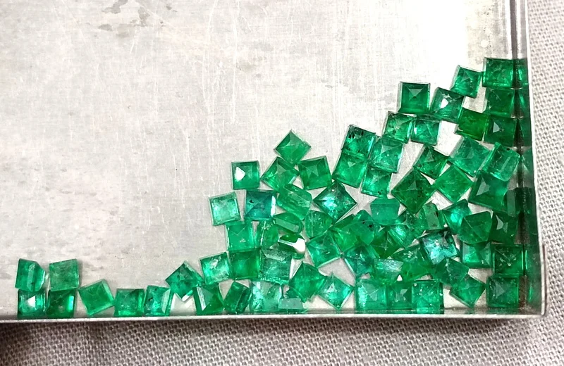 9.56ct Natural Panjshir emerald lot vivid deep green princess mm size gems