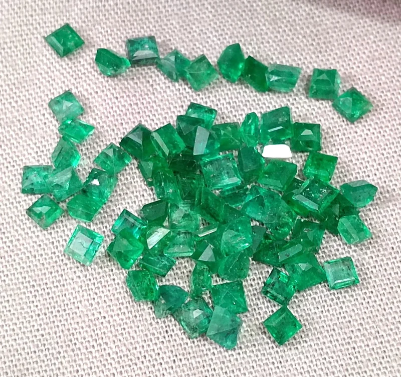 9.56ct Natural Panjshir emerald lot vivid deep green princess mm size gems
