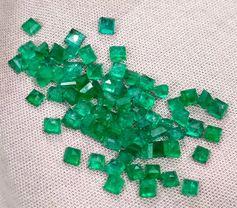 9.56ct Natural Panjshir emerald lot vivid deep green princess mm size gems