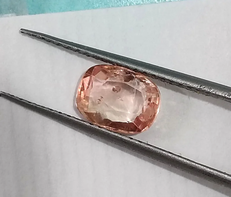1.27ct Unheated padparadscha sapphire IGI certified cushion cut gemstone/