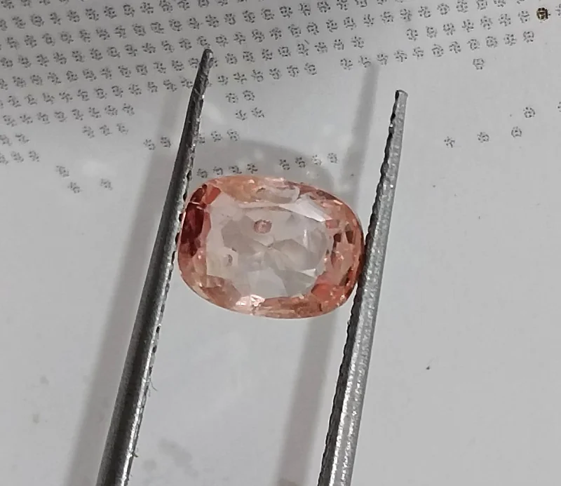 1.27ct Unheated padparadscha sapphire IGI certified cushion cut gemstone