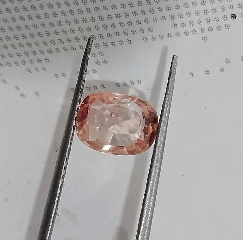 1.27ct Unheated padparadscha sapphire IGI certified cushion cut gemstone
