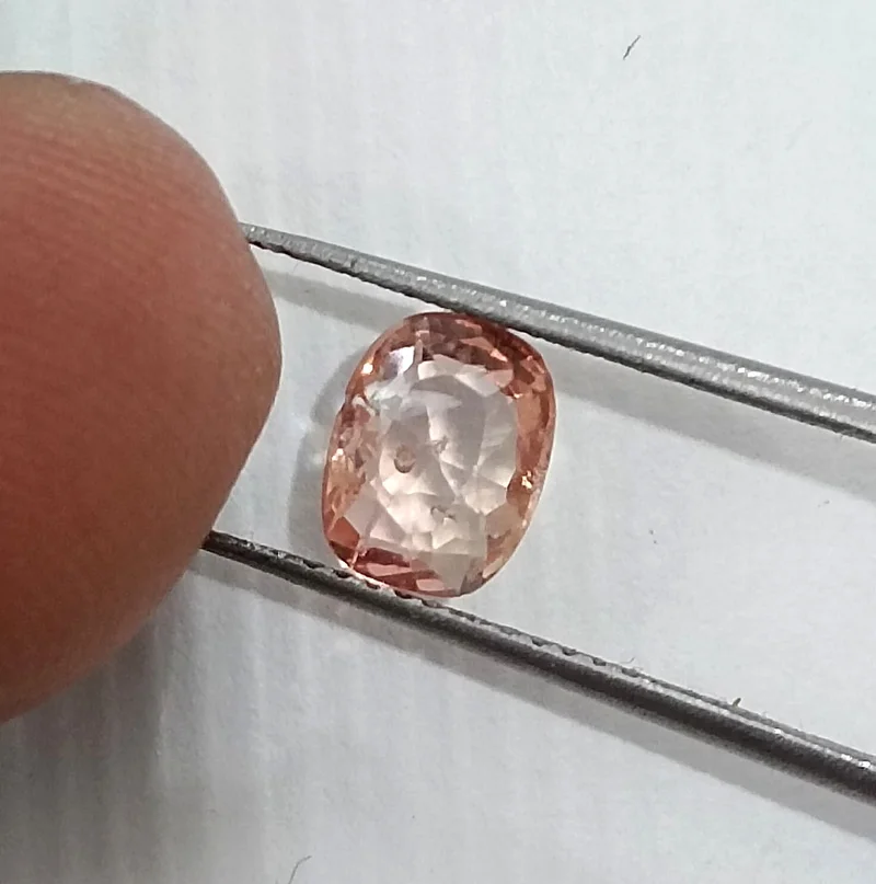 1.27ct Unheated padparadscha sapphire IGI certified cushion cut gemstone