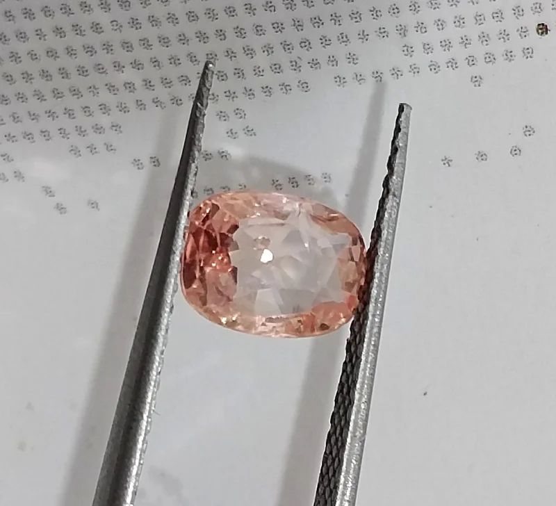 1.27ct Unheated padparadscha sapphire IGI certified cushion cut gemstone
