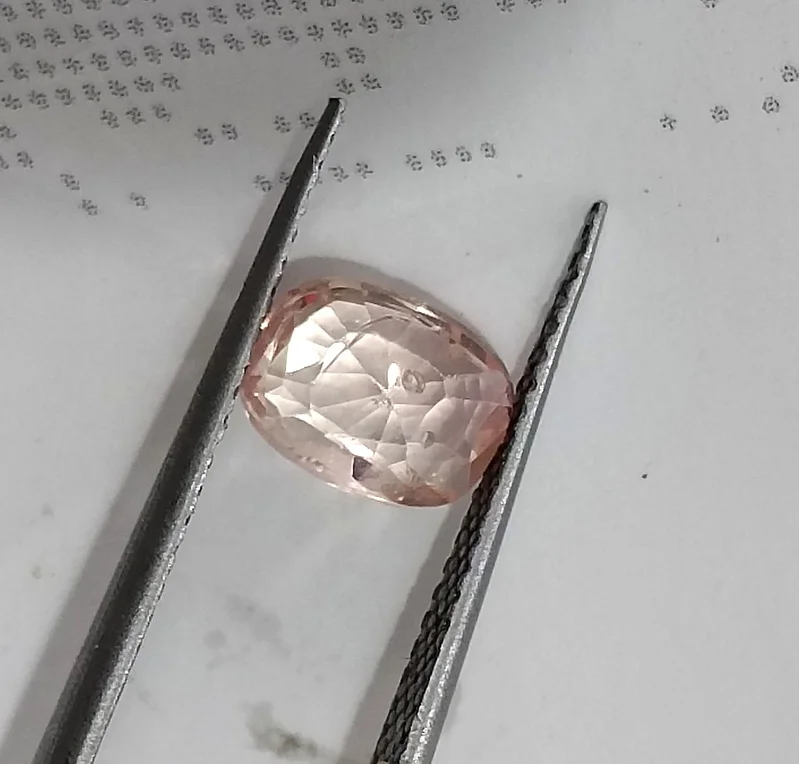 1.27ct Unheated padparadscha sapphire IGI certified cushion cut gemstone