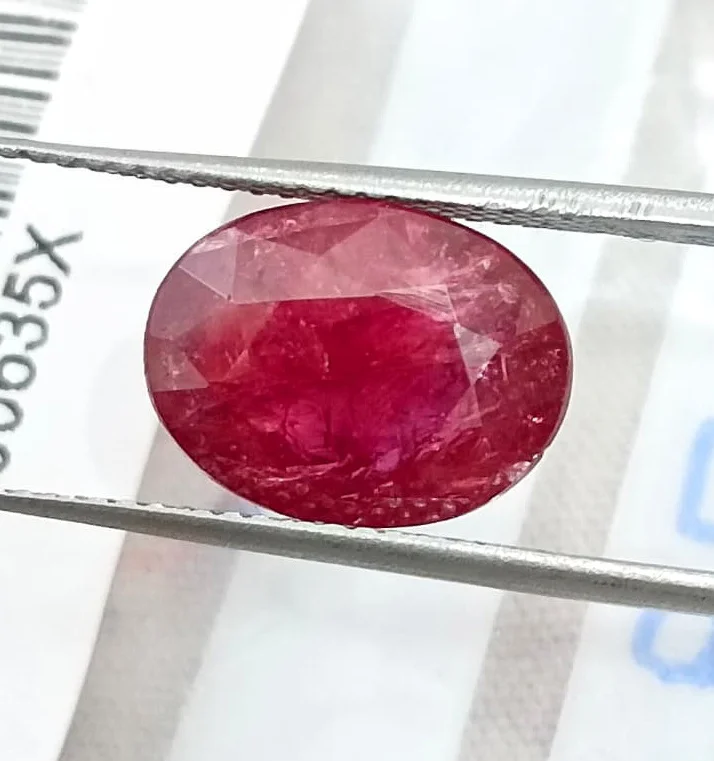 4.79ct Unheated natural ruby wine red SGL certified oval gemstone/