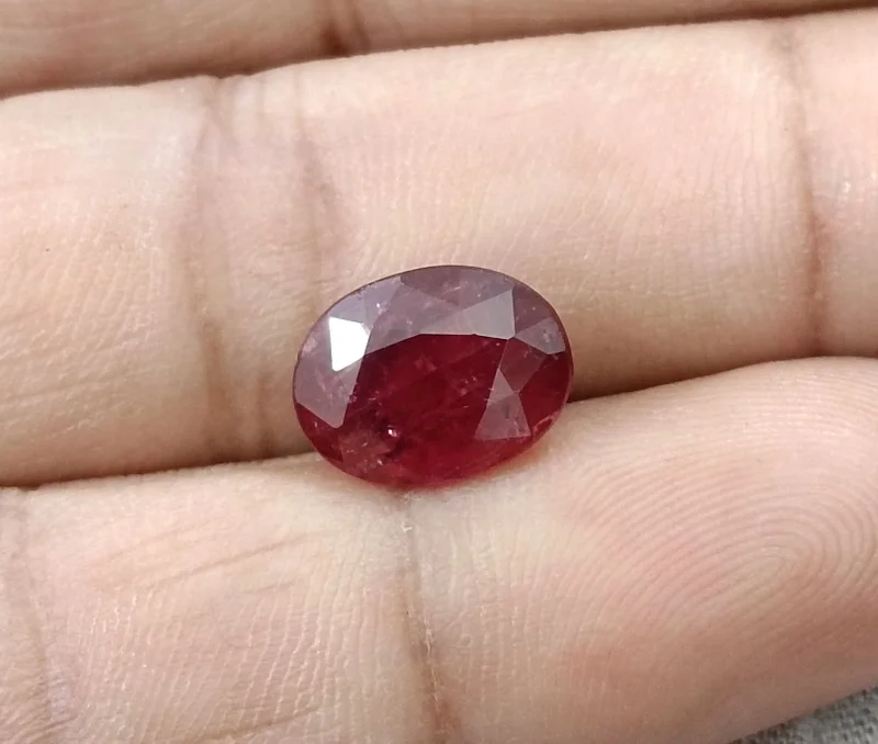 4.79ct Unheated natural ruby wine red SGL certified oval gemstone