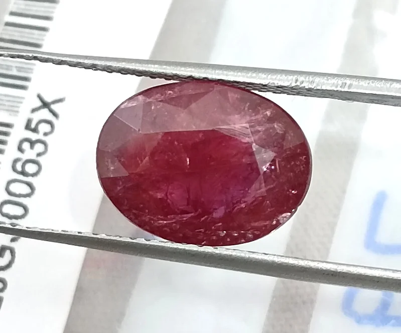 4.79ct Unheated natural ruby wine red SGL certified oval gemstone