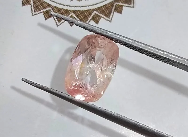 2.56ct IGI certified unheated padparadscha sapphire natural cushion gem