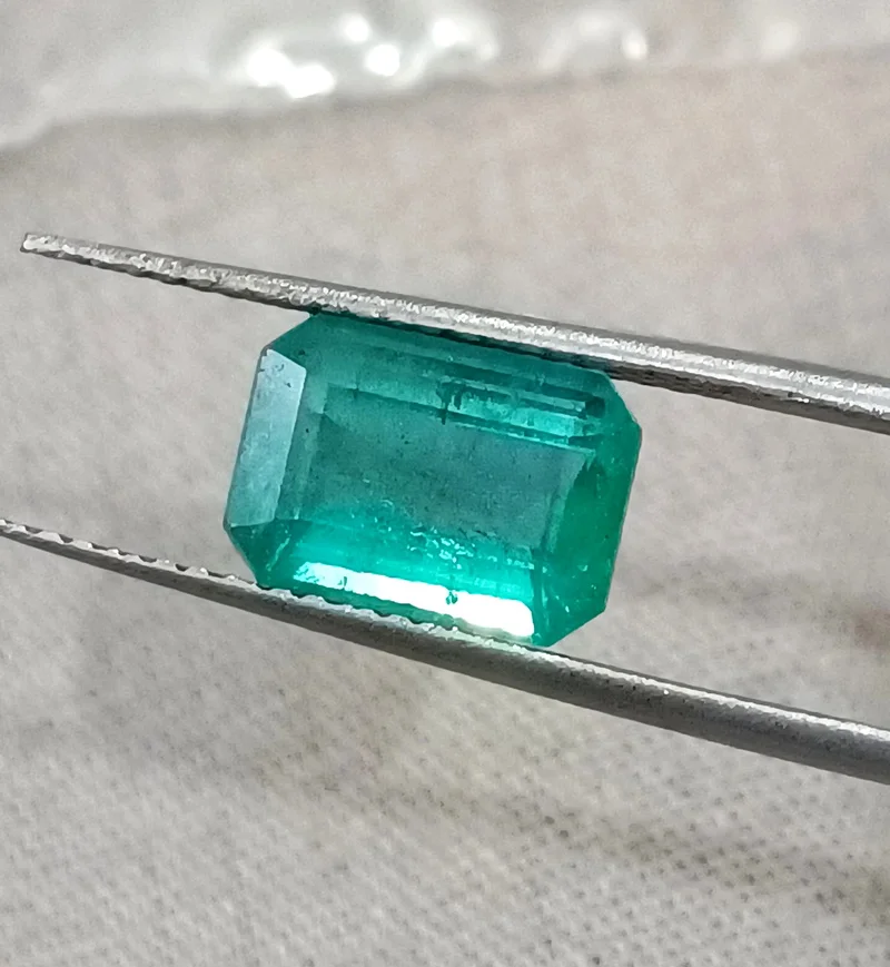 1.87ct Zambian Emerald SGL Certified Octagon Cut Natural Gemstone/