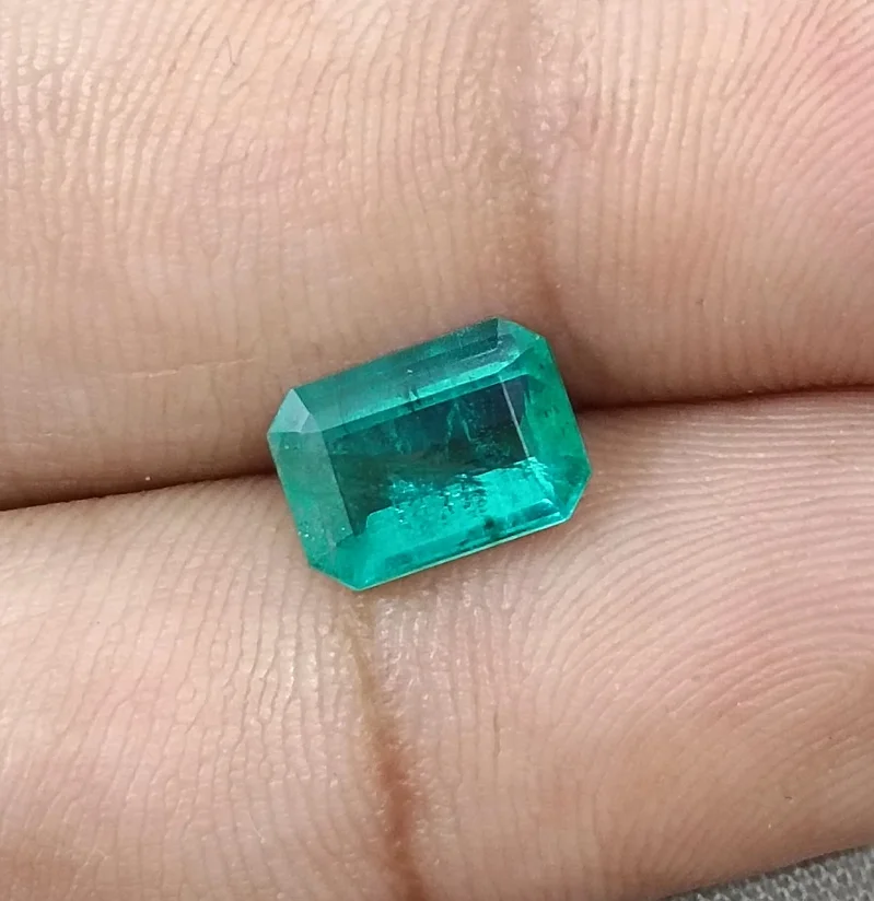 1.87ct Zambian Emerald SGL Certified Octagon Cut Natural Gemstone
