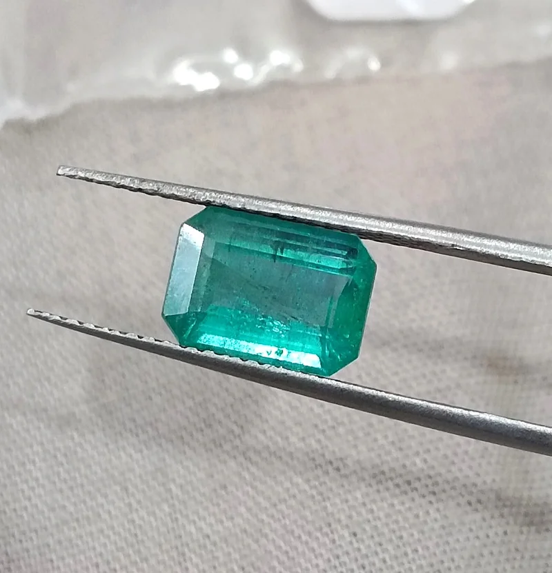 1.87ct Zambian Emerald SGL Certified Octagon Cut Natural Gemstone