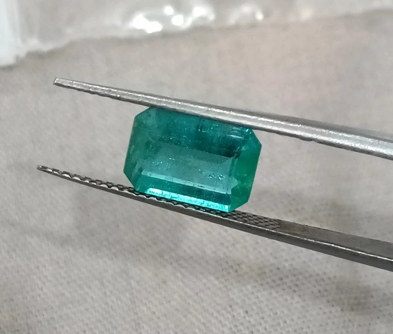 1.87ct Zambian Emerald SGL Certified Octagon Cut Natural Gemstone