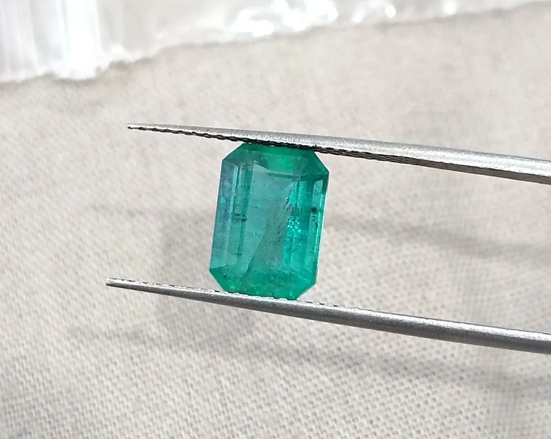 1.87ct Zambian Emerald SGL Certified Octagon Cut Natural Gemstone