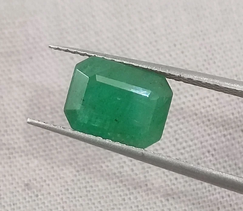 3.63ct Matched emerald pair Zambia deep green octagon Stones