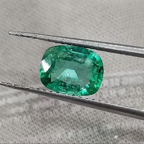 1.11ct Electric green natural emerald SGL certified Cushion gemstone/