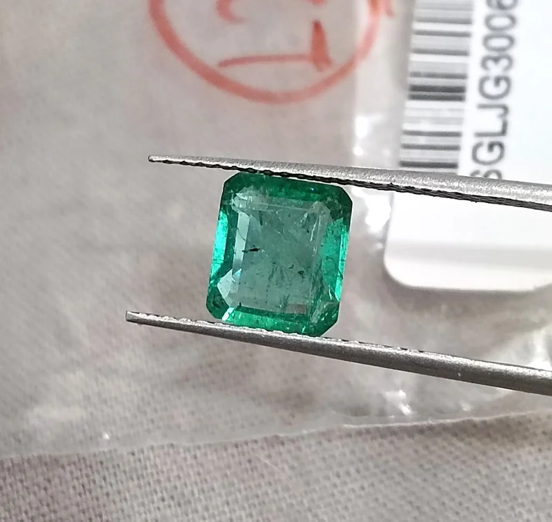 1.41ct Natural emerald Zambia medium deep green octagon SGL certified stone
