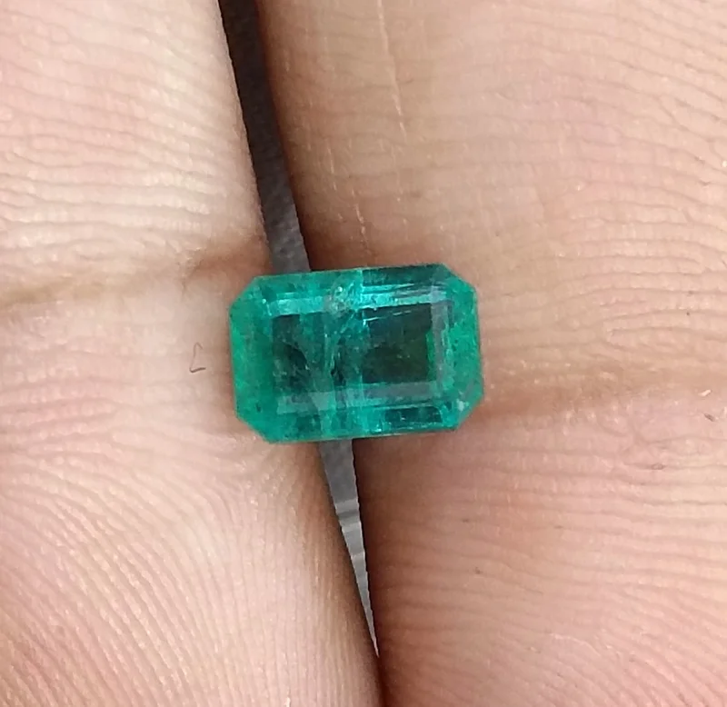 1.48ct Natural emerald SGL certified medium bluish green octagon gemstone