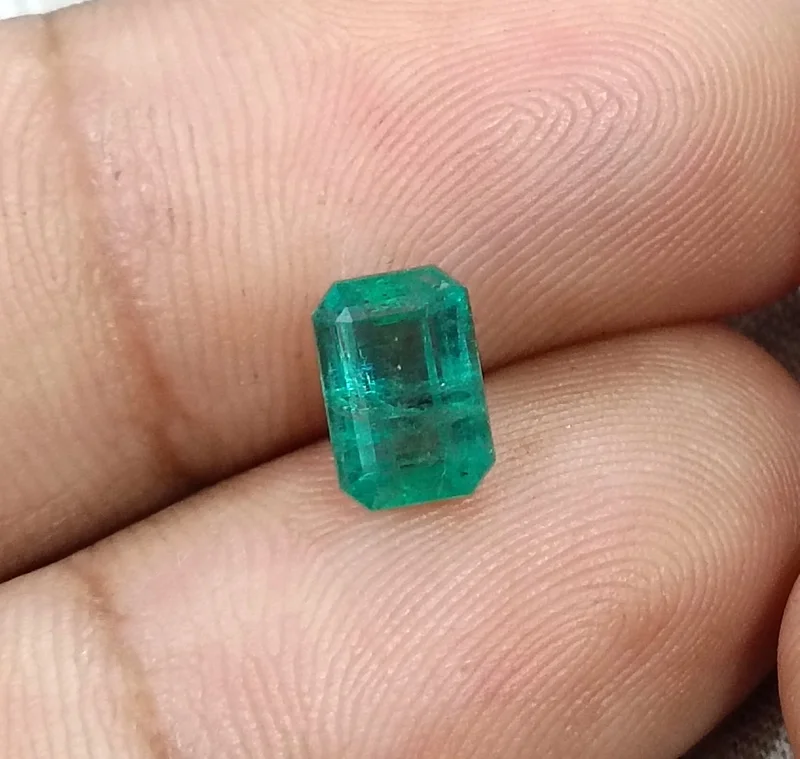 1.48ct Natural emerald SGL certified medium bluish green octagon gemstone