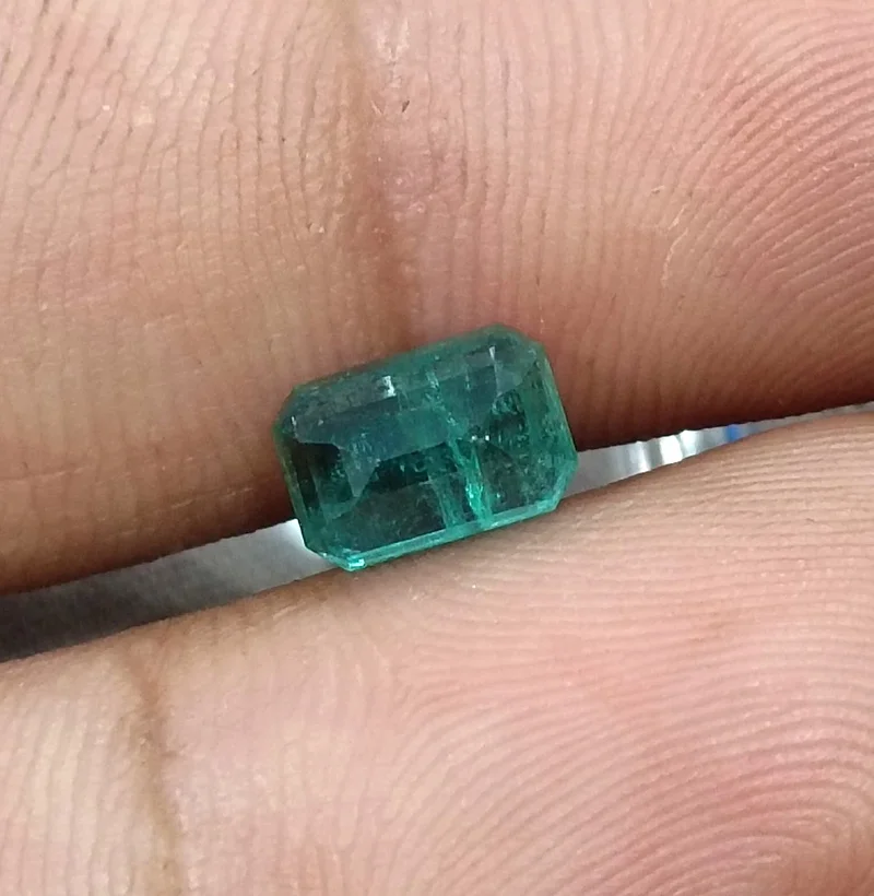 1.48ct Natural emerald SGL certified medium bluish green octagon gemstone