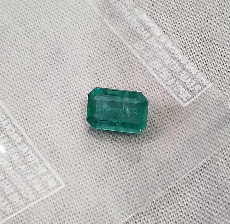 1.48ct Natural emerald SGL certified medium bluish green octagon gemstone