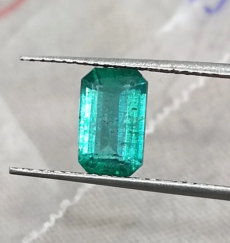 1.32ct Emerald natural medium bluish green SGL certified octagon loose gemstone/