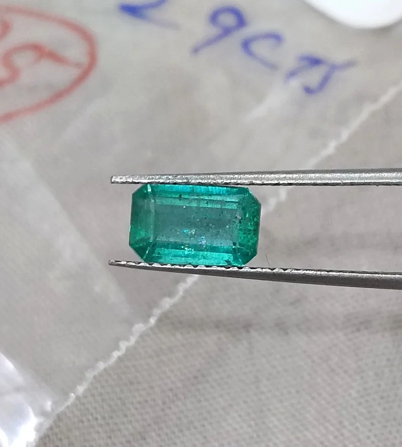 1.32ct Emerald natural medium bluish green SGL certified octagon loose gemstone