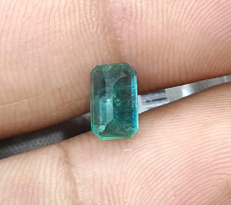1.32ct Emerald natural medium bluish green SGL certified octagon loose gemstone