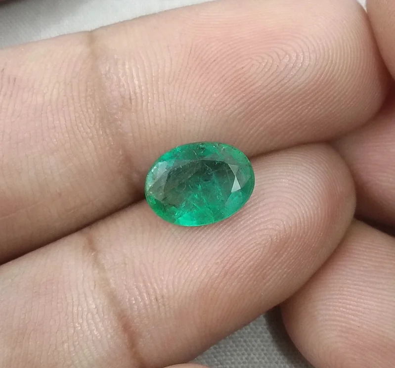 2.16ct SGL certified natural emerald medium green oval loose stone