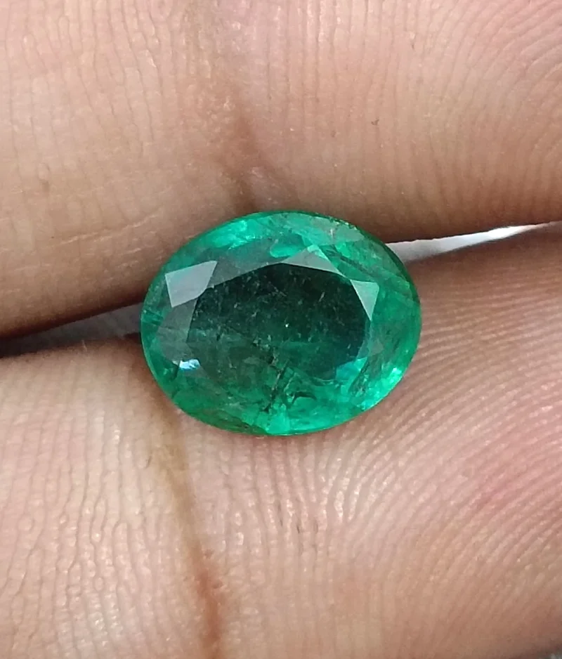 2.41ct Zambian emerald natural SGL certified medium deep green oval stone/