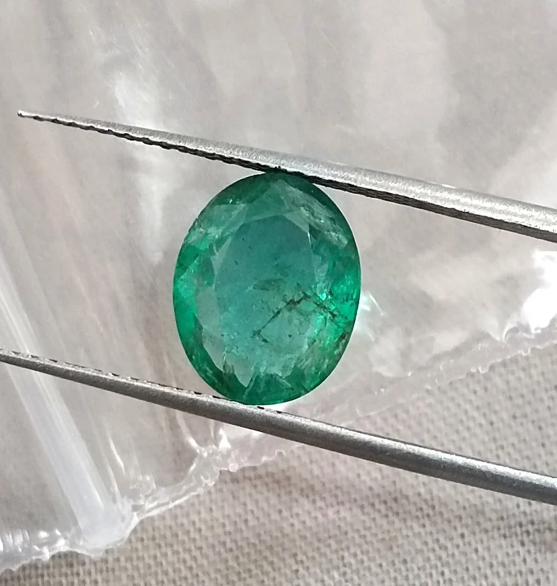 2.41ct Zambian emerald natural SGL certified medium deep green oval stone