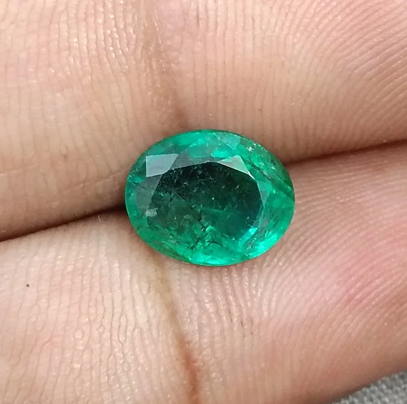 2.41ct Zambian emerald natural SGL certified medium deep green oval stone