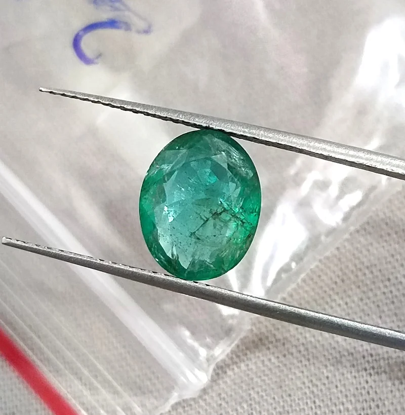 2.41ct Zambian emerald natural SGL certified medium deep green oval stone