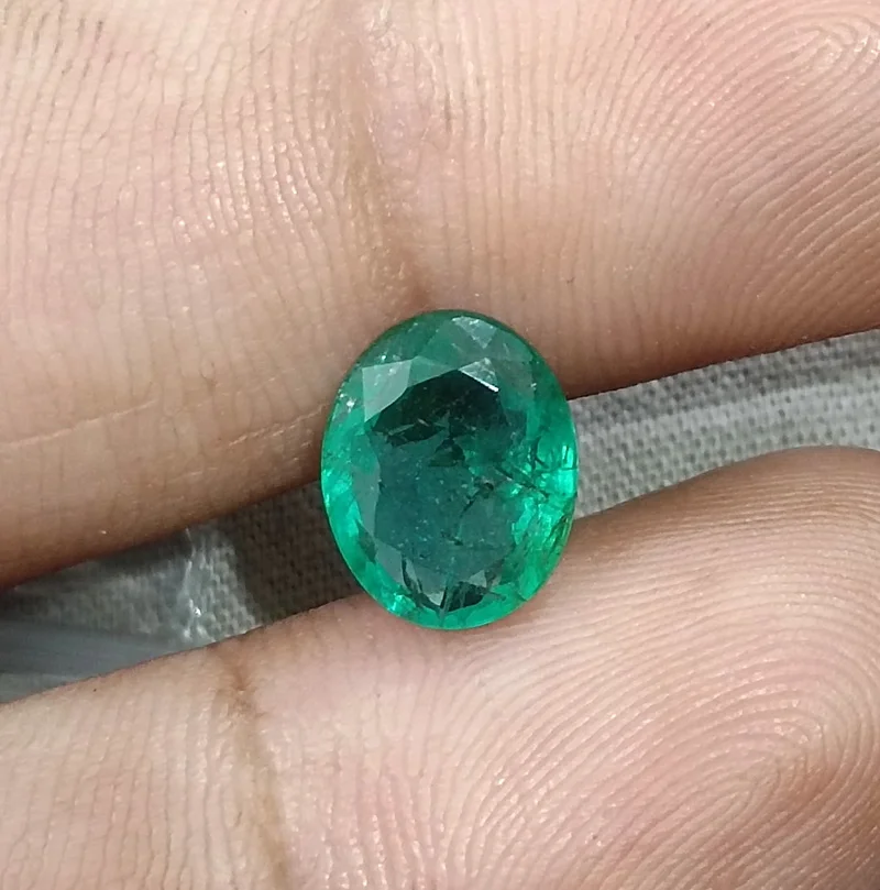 2.41ct Zambian emerald natural SGL certified medium deep green oval stone