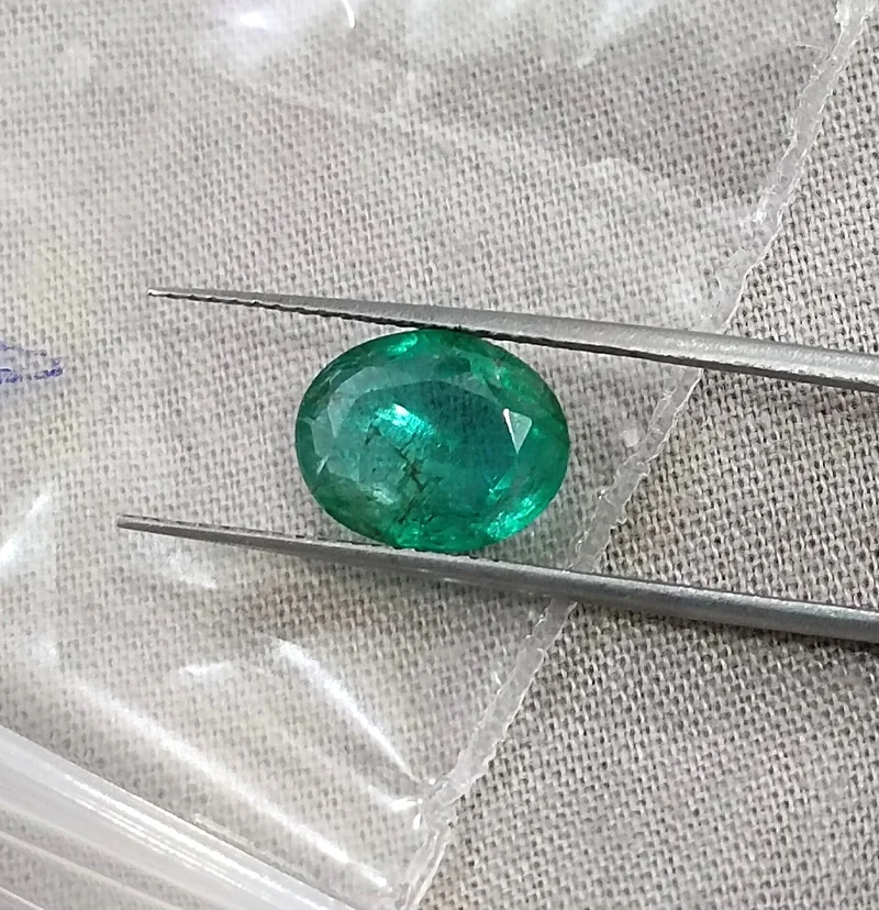 2.41ct Zambian emerald natural SGL certified medium deep green oval stone
