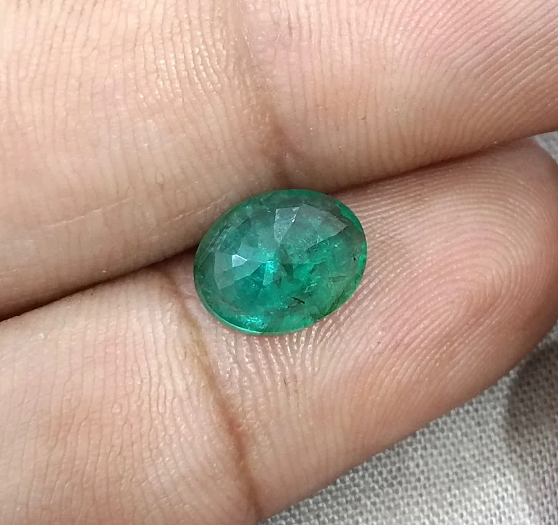 2.41ct Zambian emerald natural SGL certified medium deep green oval stone